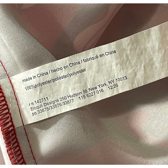 Eloquii Red Floral Print Midi Skirt Size 18 Faux Wrap Romantic Feminine - Picture 11 of 12